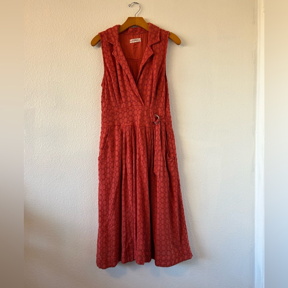 By Anthropologie Sleeveless midi Dress In Spice Orange Size 10